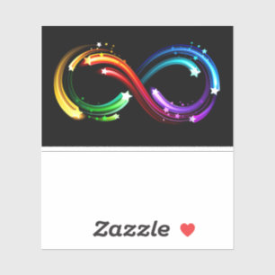 Infinity symbol of rainbow comets sticker
