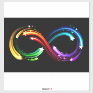Infinity symbol of rainbow comets sticker