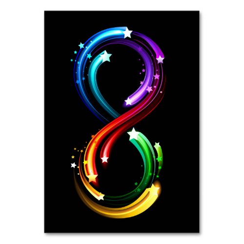Infinity symbol of rainbow comets table number