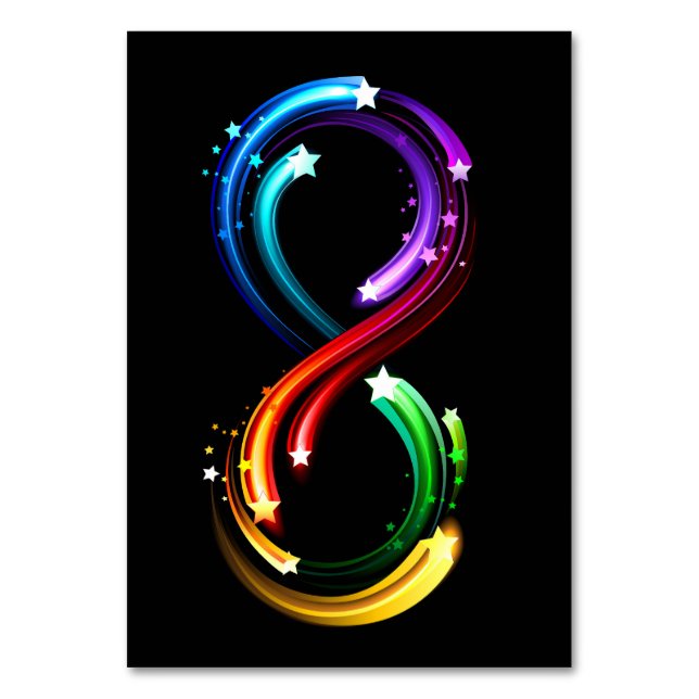 Infinity symbol of rainbow comets table number (Front)