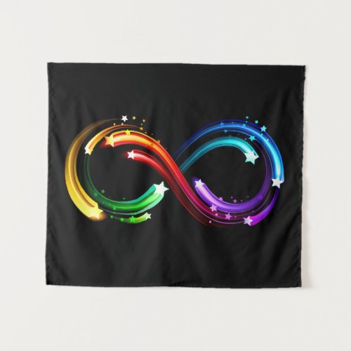 Infinity symbol of rainbow comets tapestry