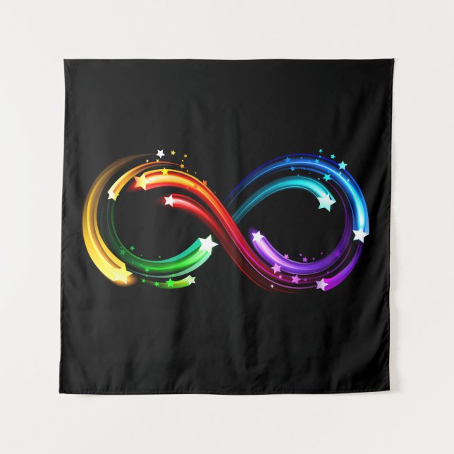 Infinity symbol of rainbow comets tapestry (Front)