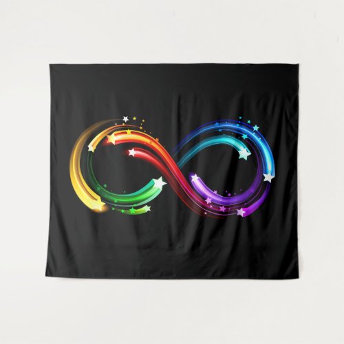 Infinity symbol of rainbow comets tapestry