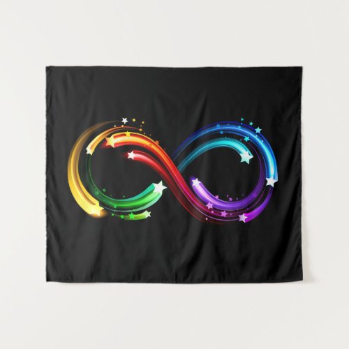 Infinity symbol of rainbow comets tapestry