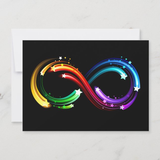 Infinity symbol of rainbow comets thank you card (Front)