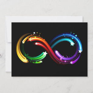 Infinity symbol of rainbow comets thank you card