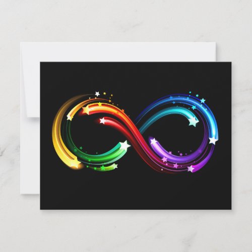 Infinity symbol of rainbow comets thank you card
