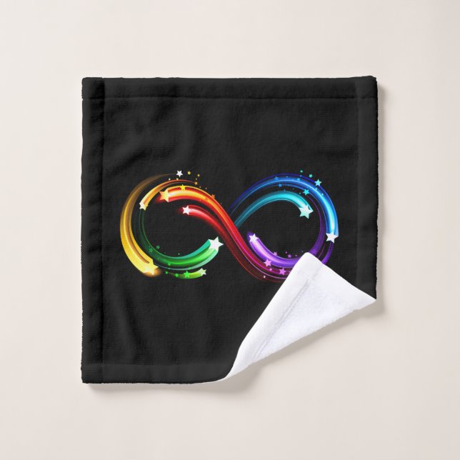 Infinity symbol of rainbow comets wash cloth (Wash Cloth)