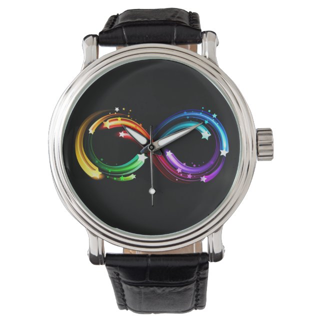 Infinity symbol of rainbow comets watch (Front)