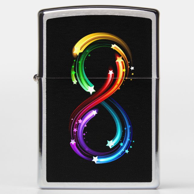 Infinity symbol of rainbow comets zippo lighter (Front)
