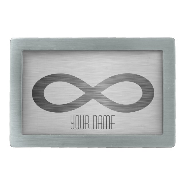 Infinity Symbol On Faux Metal Texture by STaylor Belt Buckle (Front)
