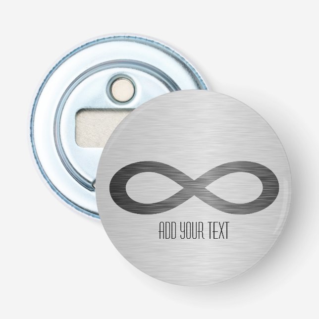 Infinity Symbol On Faux Metal Texture by STaylor Bottle Opener (Front)