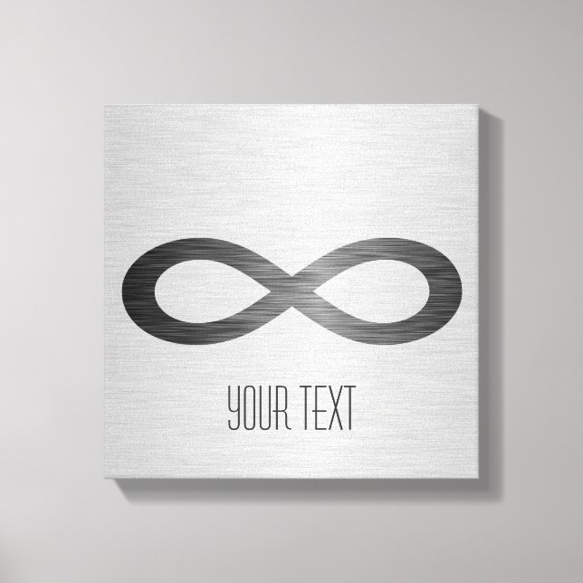 Infinity Symbol On Faux Metal Texture by STaylor Canvas Print (Front)