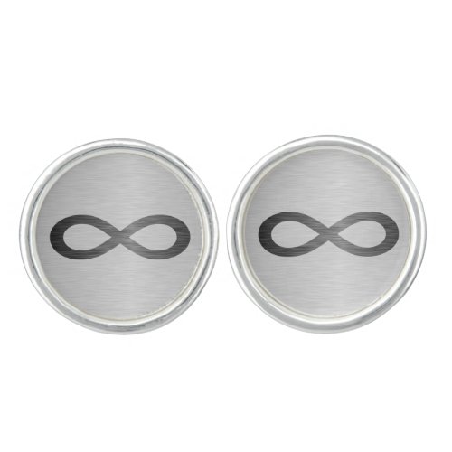 Infinity Symbol On Faux Metal Texture by STaylor Cufflinks