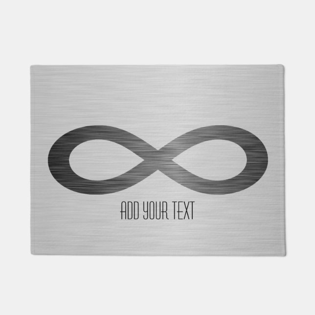 Infinity Symbol On Faux Metal Texture by STaylor Doormat (Front)