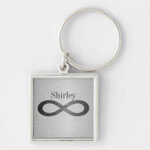 Infinity Symbol On Faux Metal Texture by STaylor Keychain