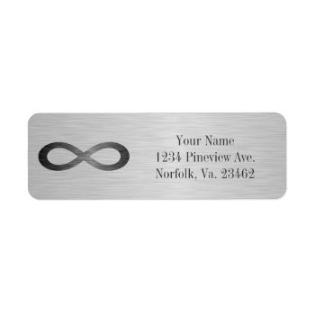 Infinity Symbol On Faux Metal Texture By Staylor Label by ShirleyTaylor at Zazzle