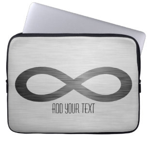 Infinity Symbol On Faux Metal Texture by STaylor Laptop Sleeve