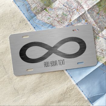 Infinity Symbol On Faux Metal Texture By Staylor License Plate by ShirleyTaylor at Zazzle