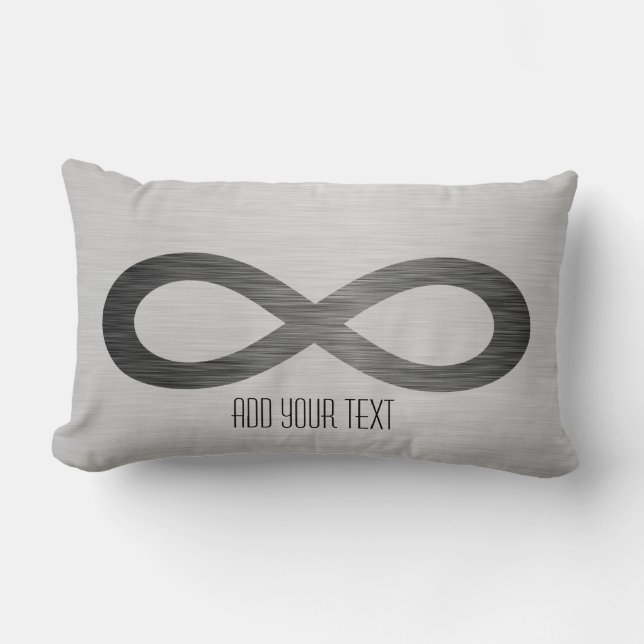 Infinity Symbol On Faux Metal Texture by STaylor Lumbar Pillow (Front)