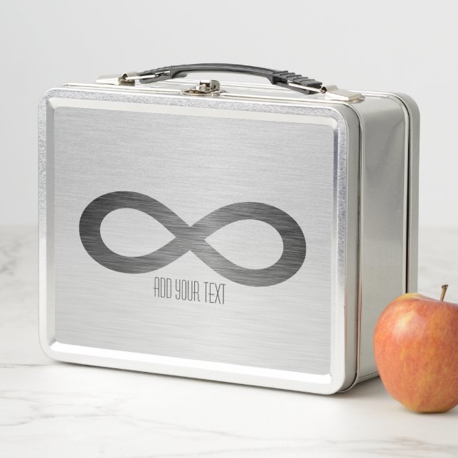 Infinity Symbol on Faux Metal Texture by STaylor Lunch Box (In Situ)