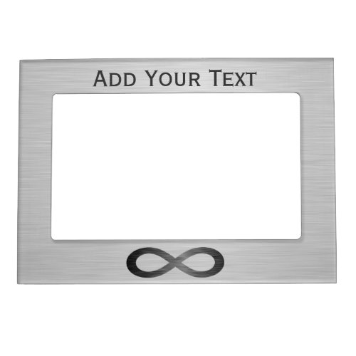Infinity Symbol On Faux Metal Texture by STaylor Magnetic Photo Frame