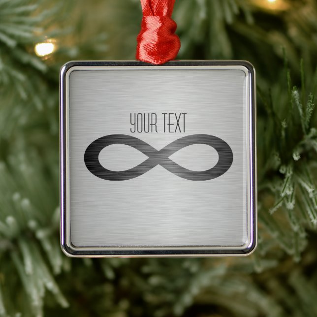 Infinity Symbol On Faux Metal Texture by STaylor Ornament (Tree)