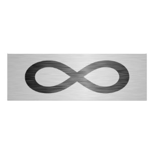 Infinity Symbol On Faux Metal Texture by STaylor Photo Print