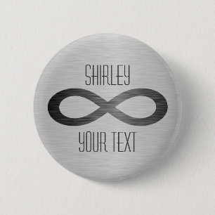 Infinity Symbol On Faux Metal Texture by STaylor Pinback Button
