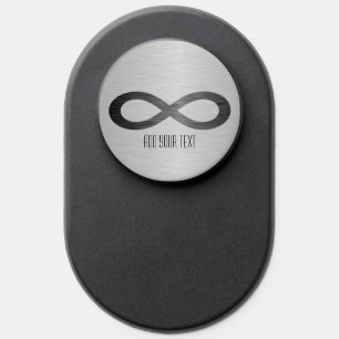 Infinity Symbol on Faux Metal Texture by STaylor PopSocket