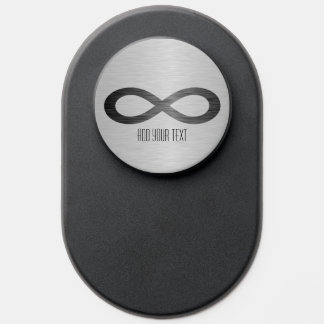 Infinity Symbol on Faux Metal Texture by STaylor PopSocket