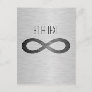 Infinity Symbol On Faux Metal Texture by STaylor Postcard