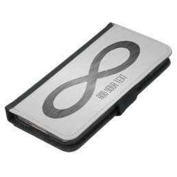 Infinity Symbol On Faux Metal Texture by STaylor Wallet Phone Case For Samsung Galaxy S5
