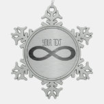 Infinity Symbol On Faux Metal Texture By Staylor Snowflake Pewter Christmas Ornament at Zazzle