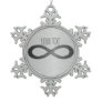 Infinity Symbol On Faux Metal Texture by STaylor Snowflake Pewter Christmas Ornament
