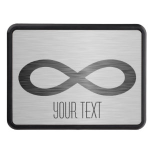 Infinity Symbol On Faux Metal Texture by STaylor Tow Hitch Cover