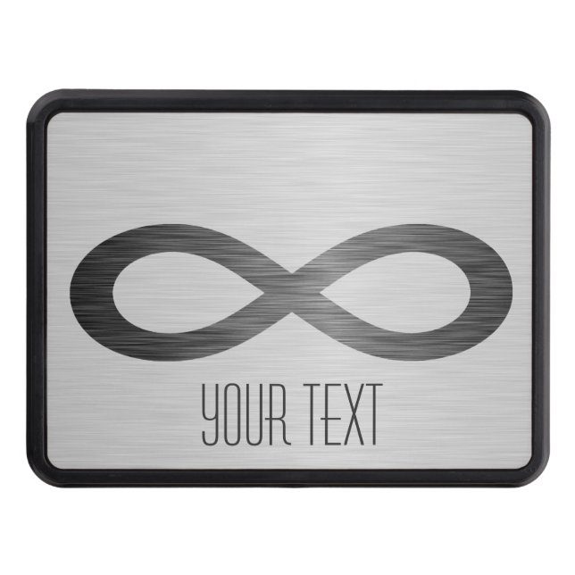 Infinity Symbol On Faux Metal Texture by STaylor Tow Hitch Cover (Front)