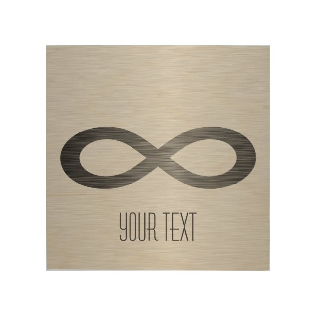 Infinity Symbol On Faux Metal Texture by STaylor Wood Wall Art (Front)