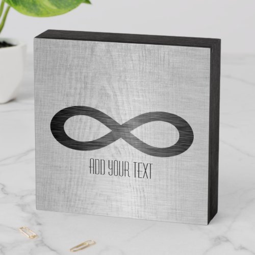 Infinity Symbol on Faux Metal Texture by STaylor Wooden Box Sign