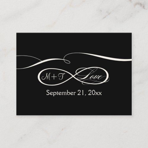Infinity Symbol Sign Infinite Love Table Seating Business Cards