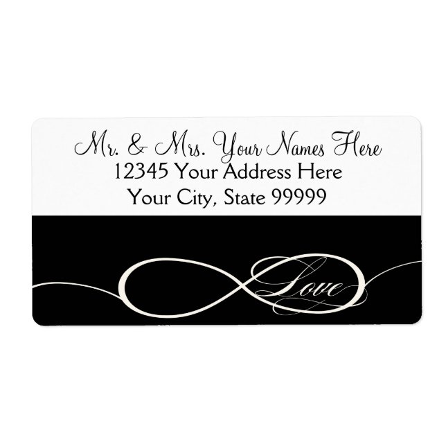 Infinity Symbol Sign Infinite Love Wedding Address Label (Front)