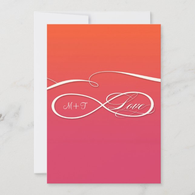 Infinity Symbol Sign Infinite Love Wedding Ombre Invitation (Front)