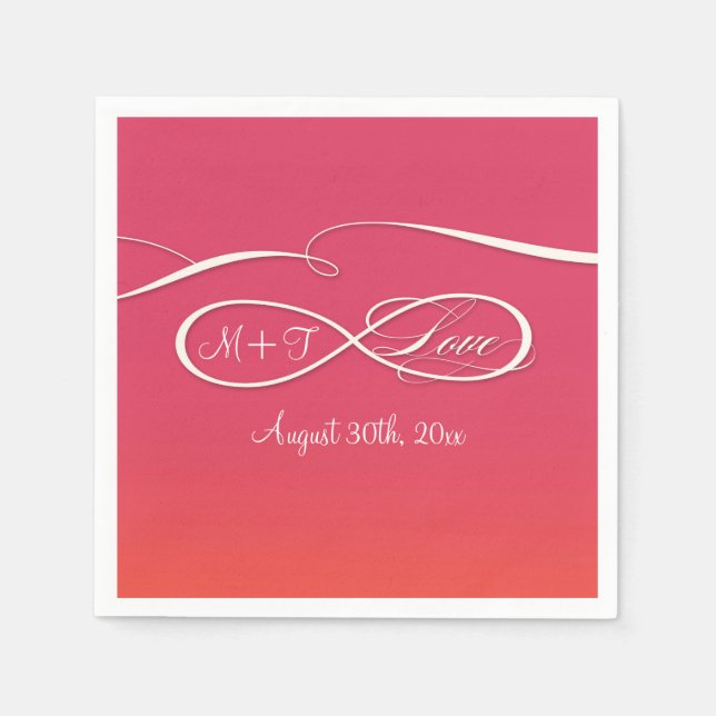 Infinity Symbol Sign Infinite Love Wedding Ombre Paper Napkins (Front)