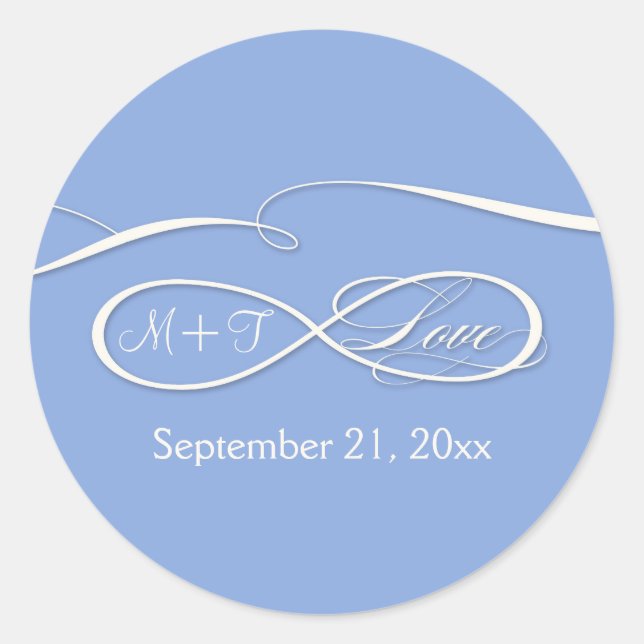 Infinity Symbol Sign Infinite Love Wedding Set Classic Round Sticker (Front)
