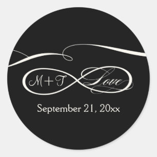 Infinity Symbol Sign Infinite Love Weddings set Classic Round Sticker