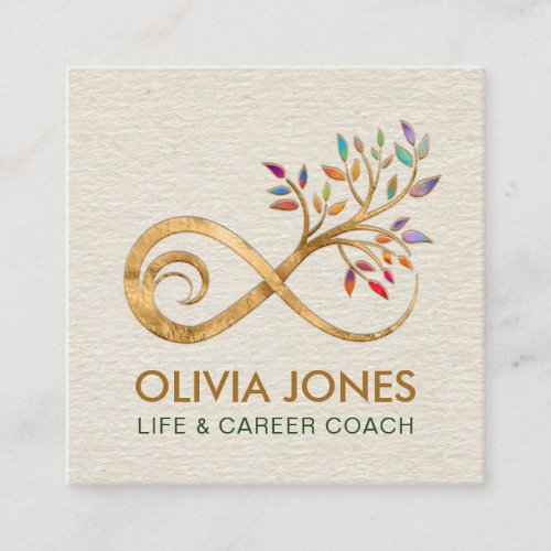 Infinity Symbol _ Tree branch Square Business Card
