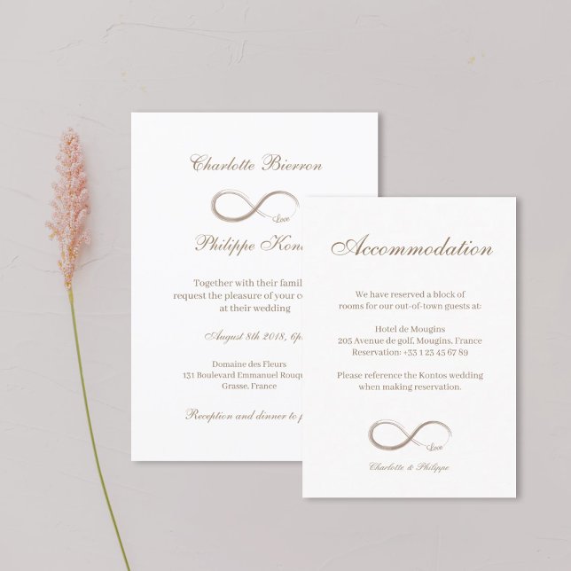 Infinity symbol wedding hotel info enclosure card (Creator Uploaded)
