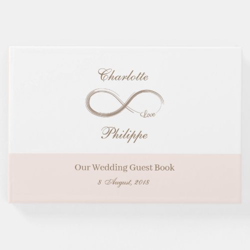 Infinity Symbol White Blush minimalist Wedding Guest Book