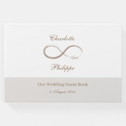 Infinity Symbol White Gray minimalist Wedding Guest Book