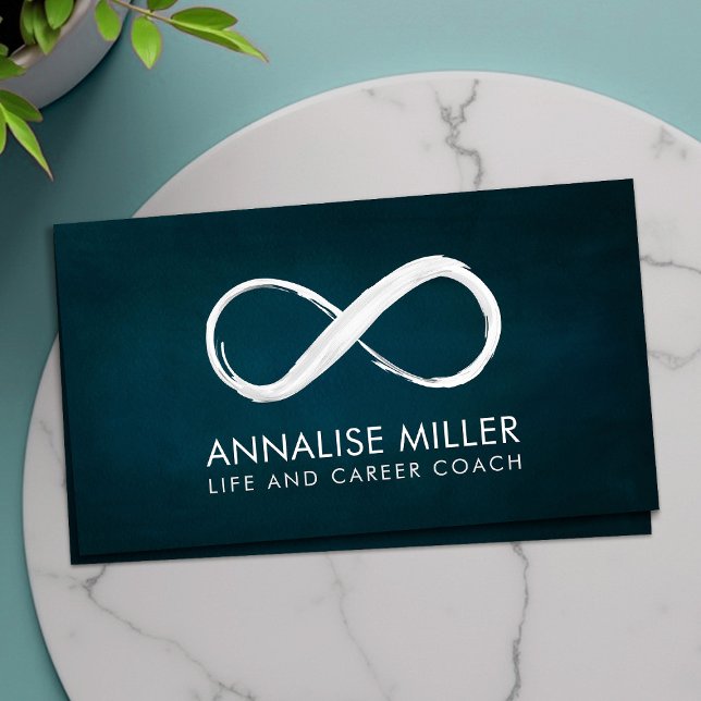 Infinity Symbol - White Paint strokes  Business Ca Business Card (Creator Uploaded)